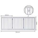 Darrahopens Pet Care > Dog Supplies Three Panel Freestanding Dog Gate, White