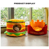 Darrahopens Pet Care > Dog Supplies Washable Fries Pet Dog Cat Ded Calming Bed Warm Soft