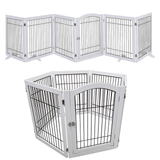 Darrahopens Pet Care > Dog Supplies Wooden Dog Pen and Six Panel Pet Gate, White