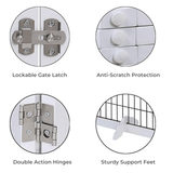 Darrahopens Pet Care > Dog Supplies Wooden Dog Pen and Six Panel Pet Gate, White