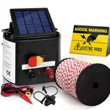 darrahopens Pet Care > Farm Supplies Giantz Electric Fence Energiser 5km Solar Powered Charger + 500m Rope