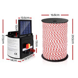 darrahopens Pet Care > Farm Supplies Giantz Electric Fence Energiser 5km Solar Powered Charger + 500m Rope