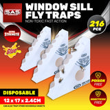 Darrahopens Pet Care > Pest Control SAS Pest Control 216PCE Window Sill Fly/Insect Traps Ready To Use 12 x 17cm