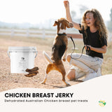 Darrahopens Pet Care > Pet Food 1.5Kg Dog Treat Chicken Breast Jerky Bucket - Dehydrated Australian Healthy Puppy Chew