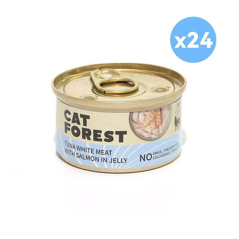 Darrahopens Pet Care > Pet Food CAT FOREST Premium Tuna White Meat With Salmon In Jelly Cat Canned Food 85G X 24