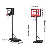 Darrahopens Sports & Fitness > Basketball & Accessories Everfit 2.6M Basketball Hoop Stand System Portable Kid