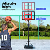 Darrahopens Sports & Fitness > Basketball & Accessories Everfit 2.6M Basketball Hoop Stand System Portable Kid