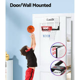 Darrahopens Sports & Fitness > Basketball & Accessories Everfit Mini Basketball Hoop Door Wall Mounted Kids Sport Backboard Indoor Black