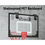 Darrahopens Sports & Fitness > Basketball & Accessories Everfit Mini Basketball Hoop Door Wall Mounted Kids Sport Backboard Indoor Black