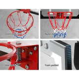 Darrahopens Sports & Fitness > Basketball & Accessories Everfit Mini Basketball Hoop Door Wall Mounted Kids Sport Backboard Indoor Black