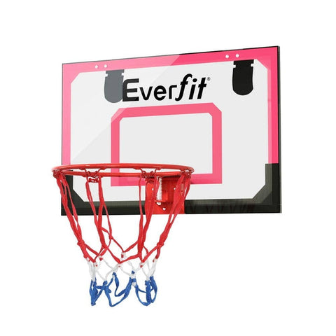 Darrahopens Sports & Fitness > Basketball & Accessories Everfit Mini Basketball Hoop Door Wall Mounted Kids Sports Backboard Indoor Red