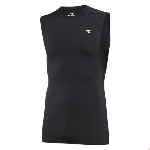 Darrahopens Sports & Fitness > Exercise, Gym and Fitness Diadora Mens  Compression Sleeveless Muscle Top Gym Thermal - Black - XXL