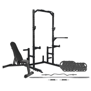 Darrahopens Sports & Fitness > Fitness Accessories CORTEX PR2 Half Rack with 90kg Standard Tri-Grip Weight, Bar and Bench Set