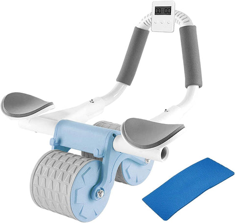 Darrahopens Sports & Fitness > Fitness Accessories Elbow Support Automatic Rebound Abdominal Wheel Plank Machine Ab Roller Abs Workout Belly Blue