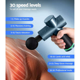 Darrahopens Sports & Fitness > Fitness Accessories Everfit 30 Speed Massage Gun 4 Head Vibration Muscle Massager Percussion Relief Blue