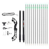 Darrahopens Sports & Fitness > Fitness Accessories Everfit 55lbs Bow Arrow Set Recurve Takedown Archery Hunting for Beginner Green