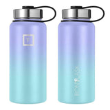 Darrahopens Sports & Fitness > Fitness Accessories Iron Flask Wide Mouth Bottle with Straw Lid, Cotton Candy, 32oz/950ml