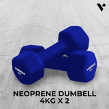 darrahopens Sports & Fitness > Fitness Accessories Verpeak Neoprene Dumbbell 4kg x 2 Blue VP-DB-137-AC