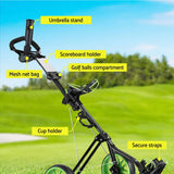 Darrahopens Sports & Fitness > Golf Everfit Golf Buggy Quick Folding Trolley Golf Cart 3 Wheels Height Adjustable