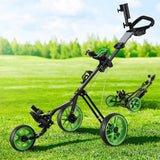 Darrahopens Sports & Fitness > Golf Everfit Golf Buggy Quick Folding Trolley Golf Cart 3 Wheels Height Adjustable