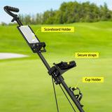 Darrahopens Sports & Fitness > Golf Everfit Golf Buggy Quick Folding Trolley Golf Cart Trolley 2 Wheels Cup Holder