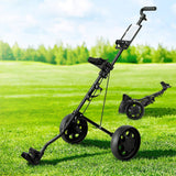 Darrahopens Sports & Fitness > Golf Everfit Golf Buggy Quick Folding Trolley Golf Cart Trolley 2 Wheels Cup Holder