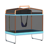 Darrahopens Sports & Fitness > Trampolines Everfit Trampoline 6FT Kids 2-in-1 Swing Belt Safety Net Gift Rectangle Orange