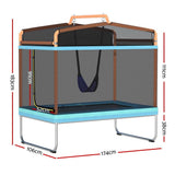 Darrahopens Sports & Fitness > Trampolines Everfit Trampoline 6FT Kids 2-in-1 Swing Belt Safety Net Gift Rectangle Orange