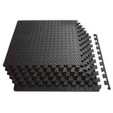 Darrahopens Sports & Fitness Verpeak Puzzle Gym Mat EVA Interlocking Foam Tiles with Border (Black) VP-GMT-100-LMJ