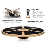 Darrahopens Sports & Fitness Verpeak Wooden Wobble Board with Non-Slip Pads (Black with Wood) VP-BT-102-BK