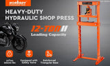 Darrahopens Tools 12-Ton Hydraulic Heavy Duty Floor Shop Press H-Frame Straightening Metal Garages