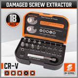 Darrahopens Tools 18x Magnetic Damaged Screw Extractor Set Broken Drill Bit Remover Kit Hex Crv