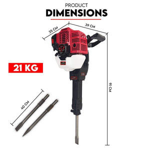 Darrahopens Tools > Power Tools 2 Stroke Petrol Demolition Jackhammer Concrete Tile Breaker 52cc Jack Hammer