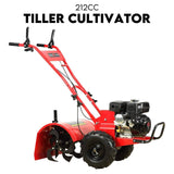 Darrahopens Tools > Power Tools 212CC Tiller Cultivator 4 Blades Rotating Tines Power Rotary Hoe Handheld