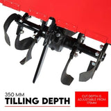 Darrahopens Tools > Power Tools 212CC Tiller Cultivator 4 Blades Rotating Tines Power Rotary Hoe Handheld