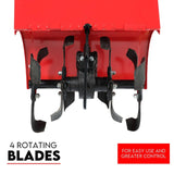 Darrahopens Tools > Power Tools 212CC Tiller Cultivator 4 Blades Rotating Tines Power Rotary Hoe Handheld