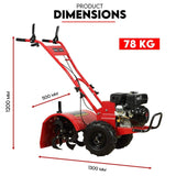 Darrahopens Tools > Power Tools 212CC Tiller Cultivator 4 Blades Rotating Tines Power Rotary Hoe Handheld