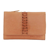 Darrahopens Women's Fashion > Accessories Pierre Cardin Leather Ladies Woven Design Tri-fold Wallet in Apricot