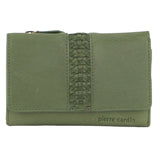 Darrahopens Women's Fashion > Accessories Pierre Cardin Leather Ladies Woven Design Tri-fold Wallet in Leaf Green