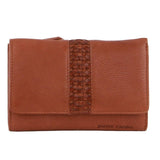 Darrahopens Women's Fashion > Accessories Pierre Cardin Leather Ladies Woven Design Tri-Fold Wallet in Tan