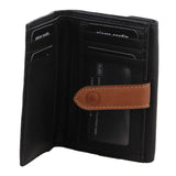 Darrahopens Women's Fashion > Accessories Pierre Cardin Womens Leather Bi-Fold Tab Wallet Ladies - Black