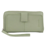 Darrahopens Women's Fashion > Accessories Pierre Cardin Womens Leather Zip Around Wallet w/ Wristlet in Jade Green