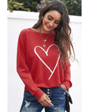 Darrahopens Women's Fashion > Activewear Azura Exchange Heart Graphic Sweatshirt - XL