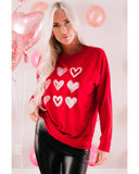 Darrahopens Women's Fashion > Activewear Azura Exchange Hearts Print Crewneck Sweatshirt - S