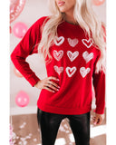 Darrahopens Women's Fashion > Activewear Azura Exchange Hearts Print Crewneck Sweatshirt - S