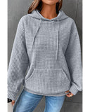 Darrahopens Women's Fashion > Activewear Azura Exchange Lattice Textured Kangaroo Pocket Hoodie - S