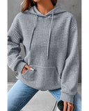 Darrahopens Women's Fashion > Activewear Azura Exchange Lattice Textured Kangaroo Pocket Hoodie - S