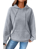 Darrahopens Women's Fashion > Activewear Azura Exchange Lattice Textured Kangaroo Pocket Hoodie - S