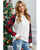 Darrahopens Women's Fashion > Activewear Azura Exchange Long Sleeve Buffalo Plaid Sweatshirt - M