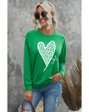 Darrahopens Women's Fashion > Activewear Azura Exchange Lucky Clover Heart Graphic Sweatshirt - L